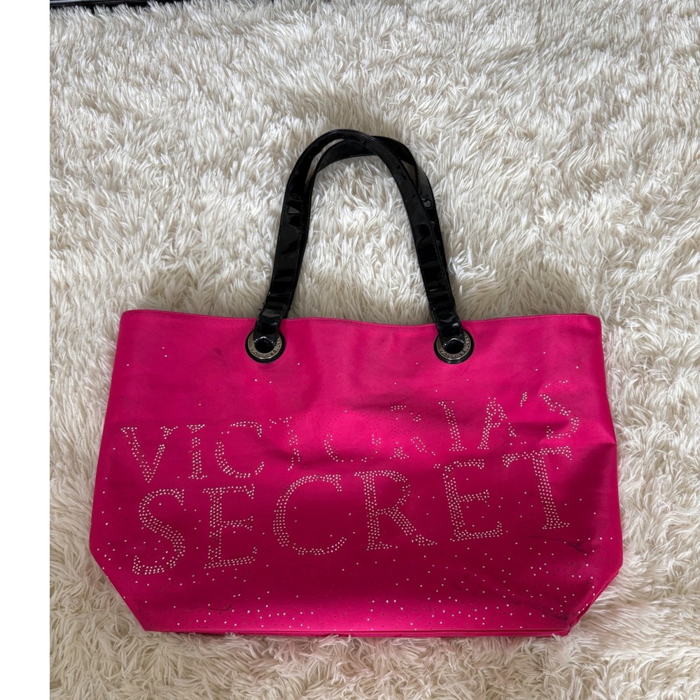Victoria's‎ Secret Pink Rhinestone Studded Logo Tote Bag Purse